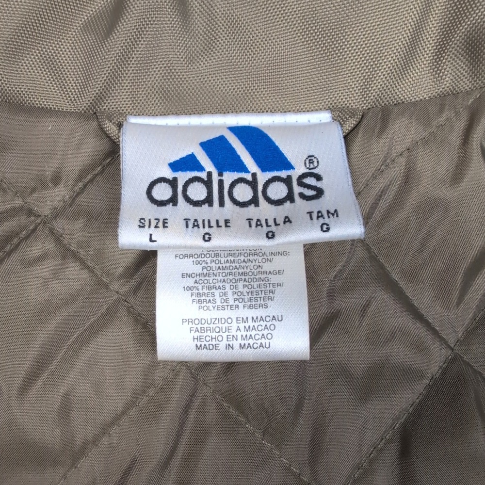 Vintage 90s /‎ Y2k Adidas Mens Full Zip Windbreaker Olive Jacket  Large L - Picture 5 of 8